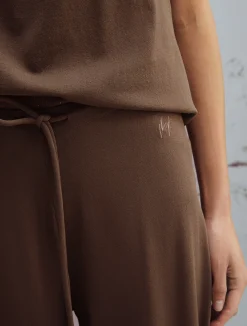 Pantalone con coulisse - MARRONE