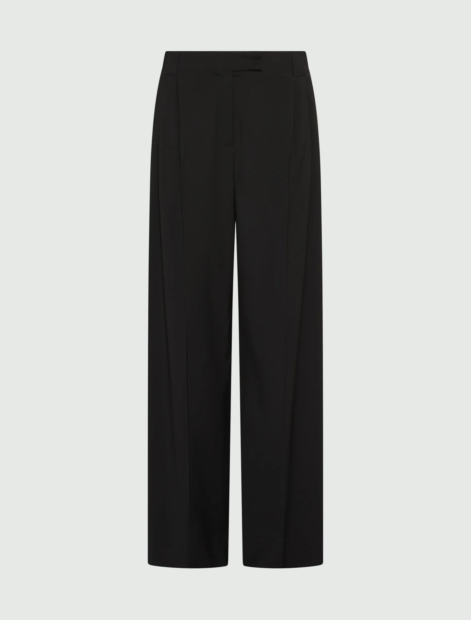Pantalone con pince in pura lana - NERO