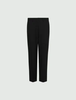 Pantalone cropped in tela stretch - NERO
