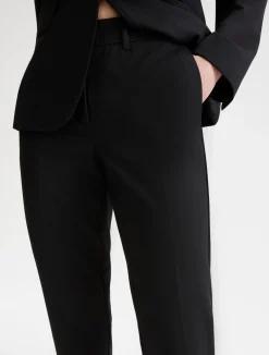 Pantalone cropped in tela stretch - NERO