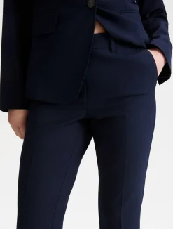 Pantalone cropped in tela stretch - BLU NOTTE