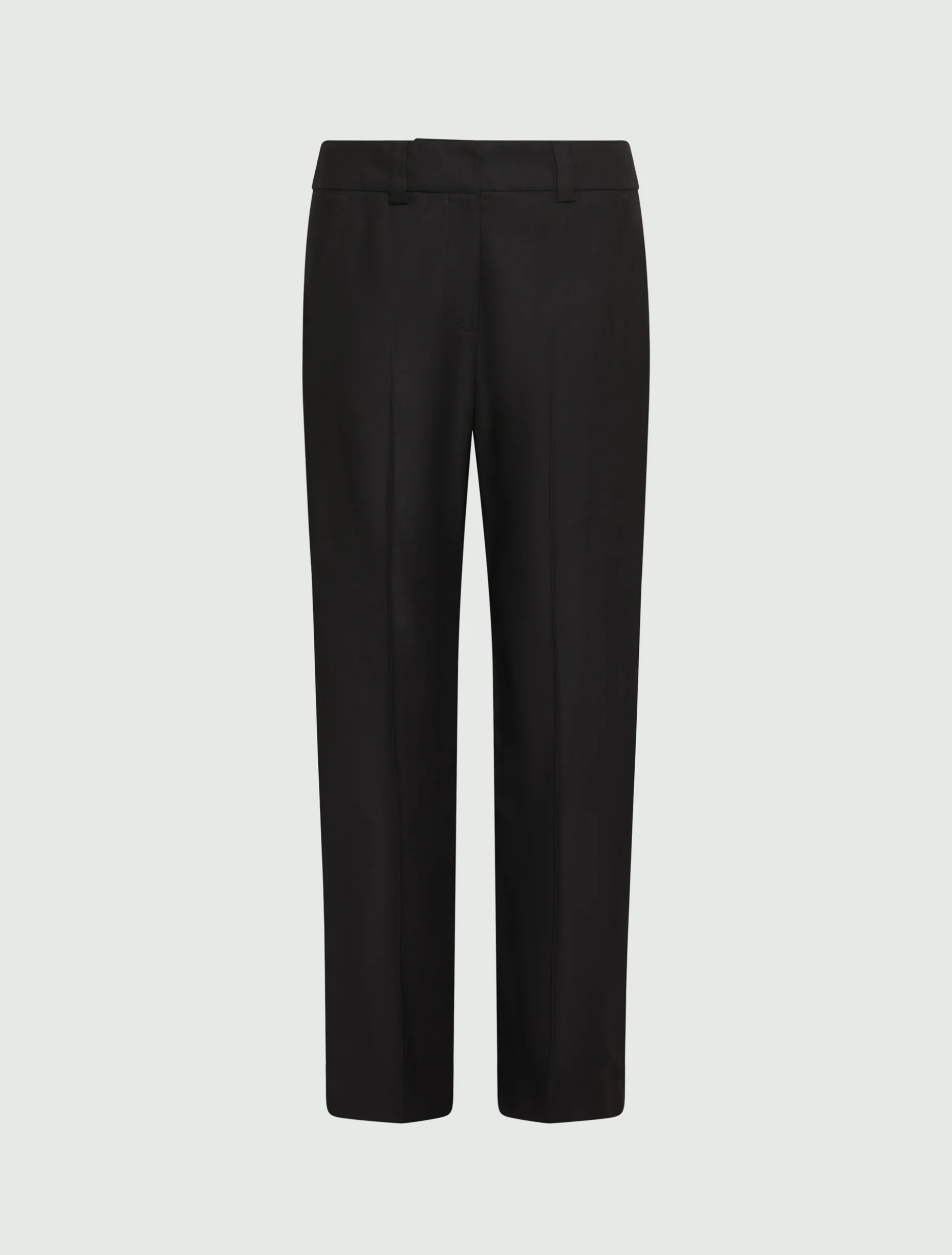 Pantalone cropped in twill di misto viscosa - NERO