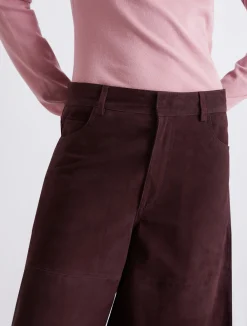 Pantalone culotte in camoscio - BORDEAUX