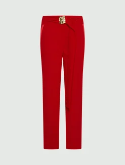 Pantalone dritto con cintura - ROSSO