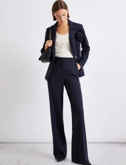 Pantalone dritto in jersey - BLU