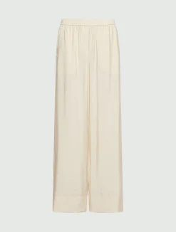 Pantalone dritto in misto viscosa - PANNA