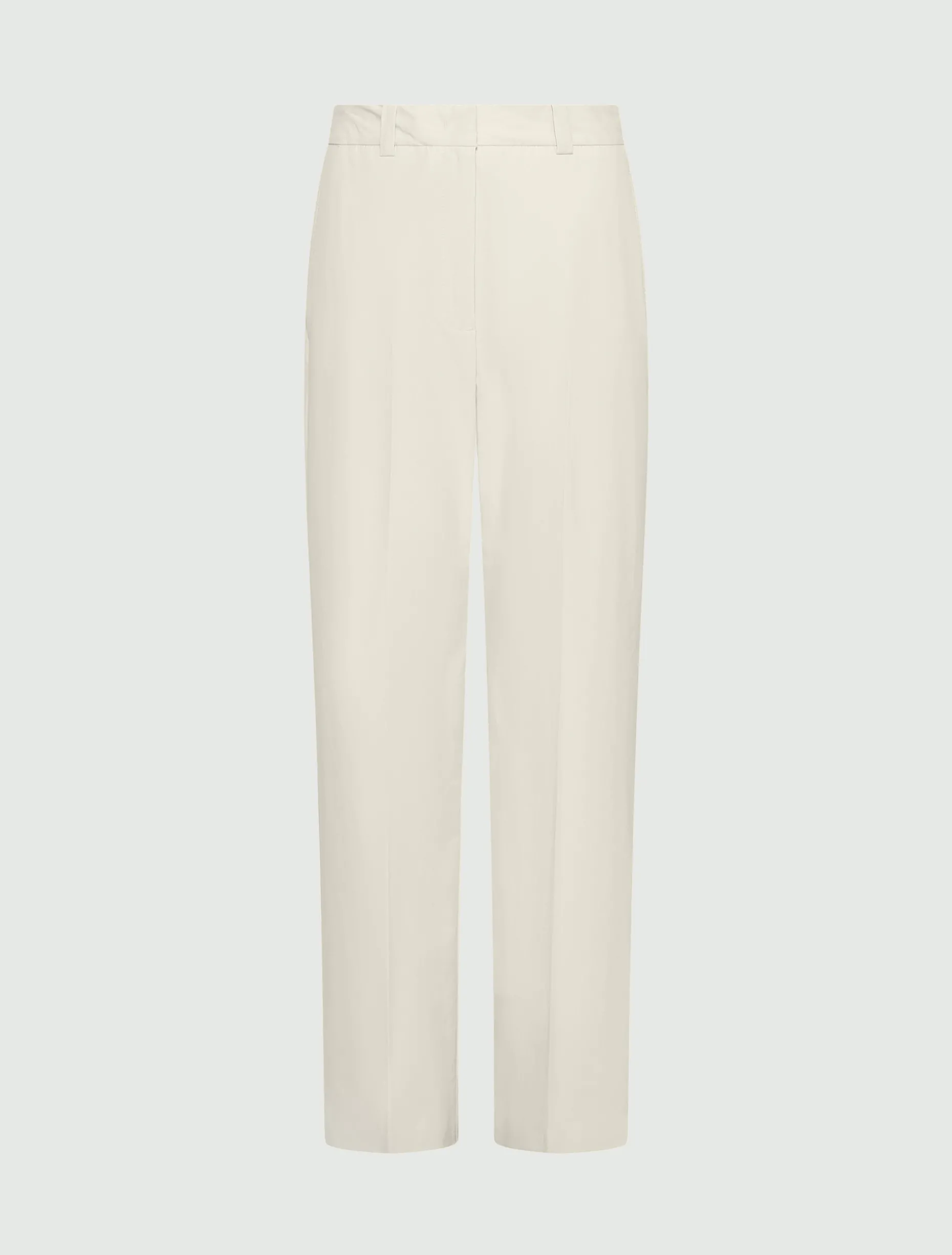 Pantalone dritto in popeline di puro cotone - GHIACCIO
