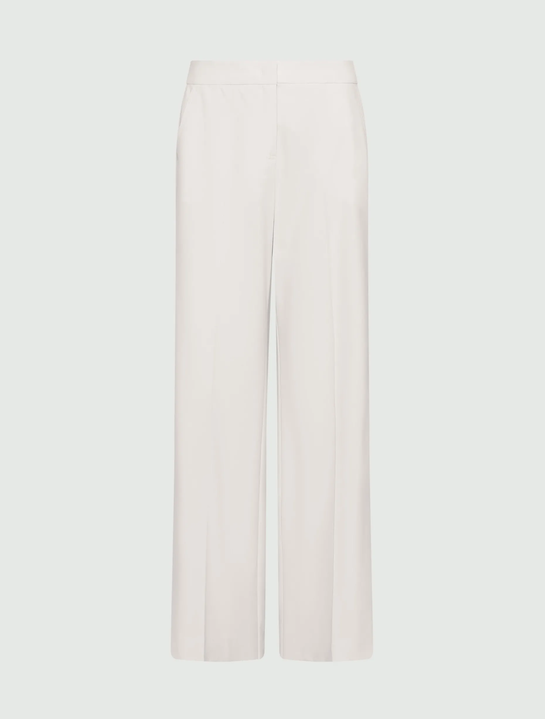 Pantalone dritto in tela stretch - BIANCO