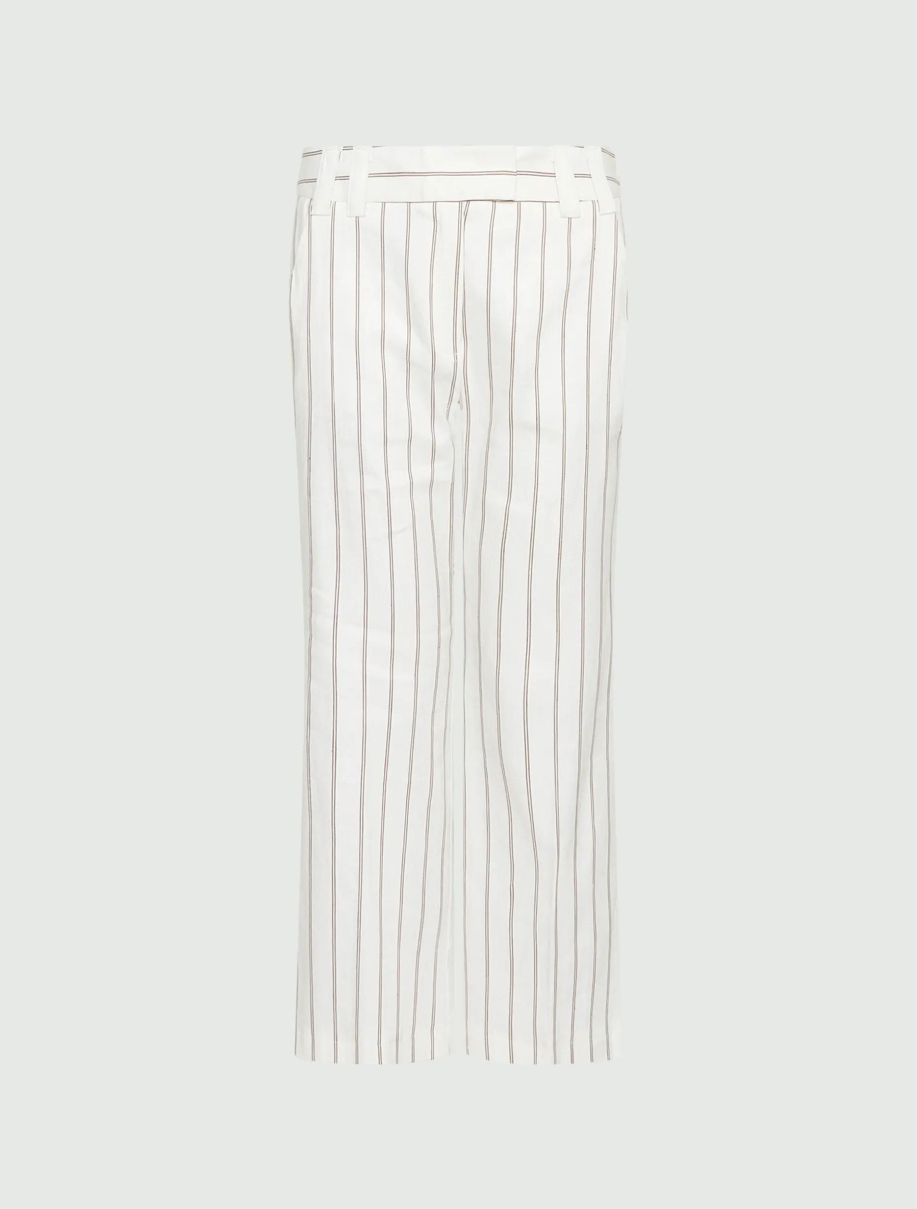 Pantalone flare in lino e cotone - BIANCO