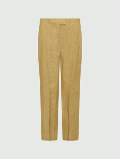 Pantalone flare in lino - KAKI
