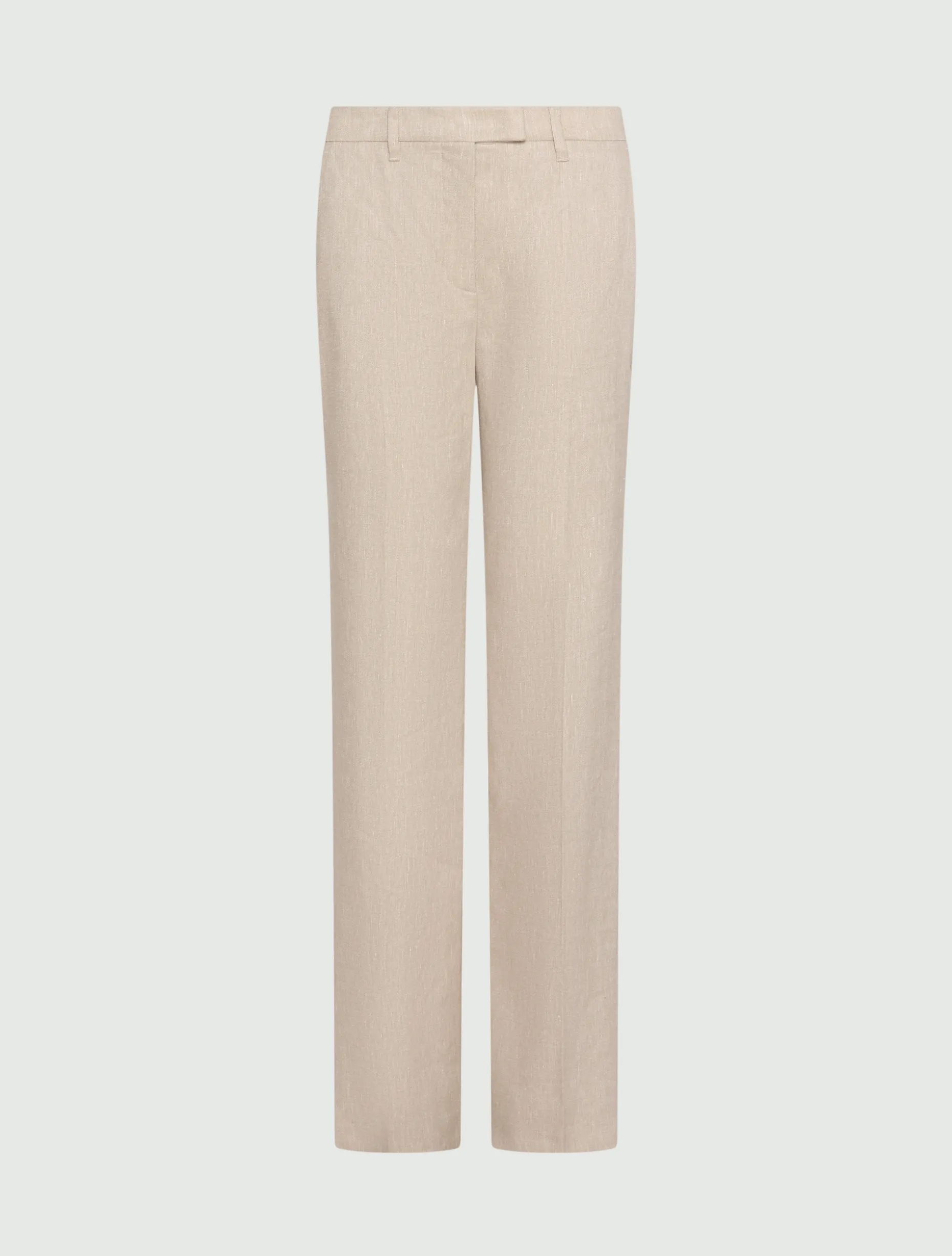 Pantalone in chevron di misto lino stretch - SABBIA