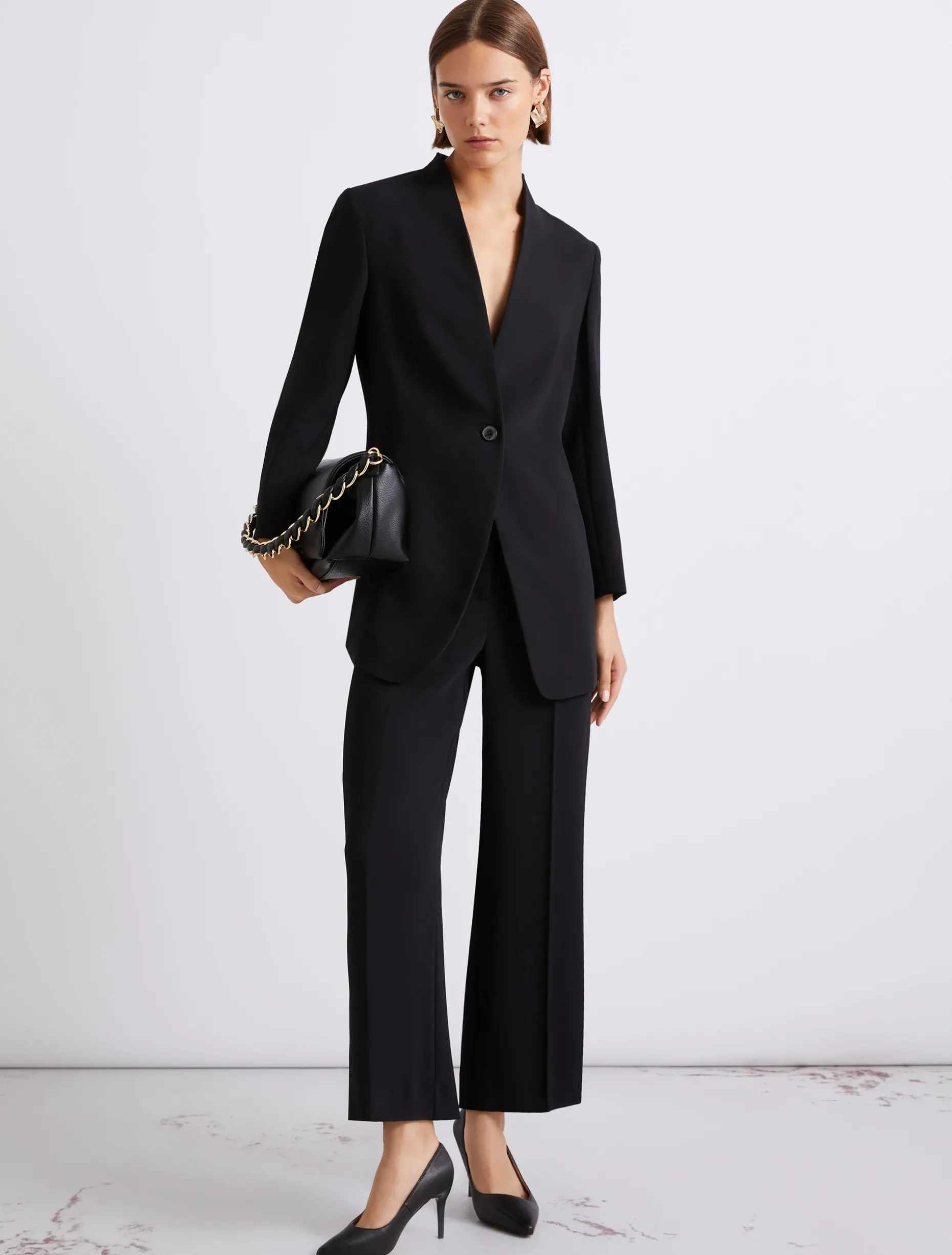 Pantalone in envers satin - NERO