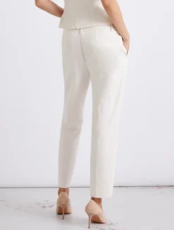 Pantalone in misto cotone stretch - BIANCO