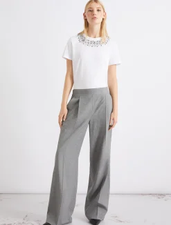 Pantalone in misto lino lavato - GRIGIO MELANGE
