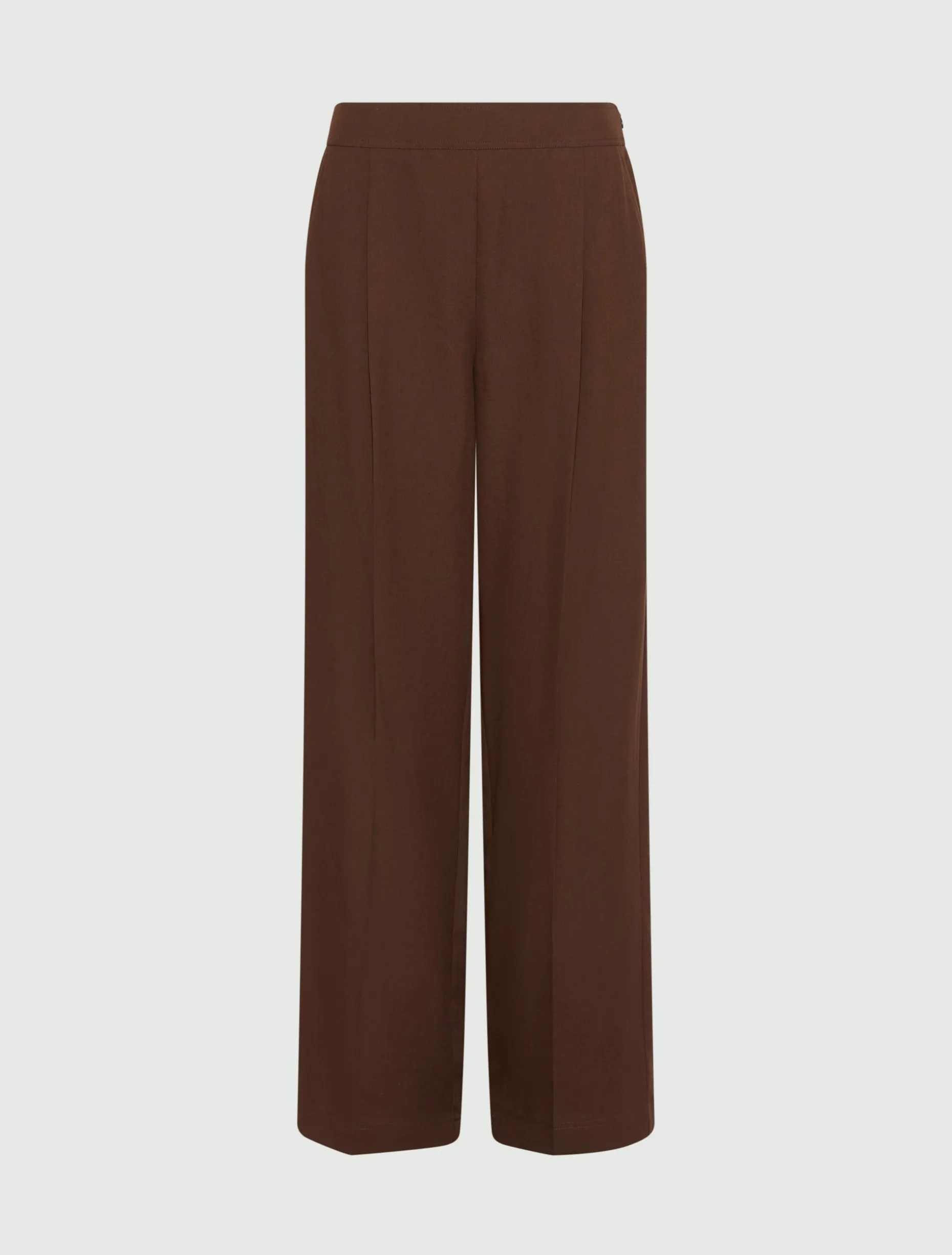 Pantalone in misto lino lavato - MARRONE