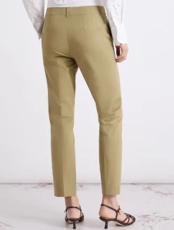 Pantalone in popeline stretch - KAKI