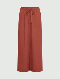 Pantalone in puro lino - MATTONE ROSSO