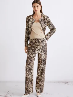 Pantalone in stuoia di misto lino - BEIGE