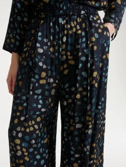 Pantalone in twill stampato - NAVY