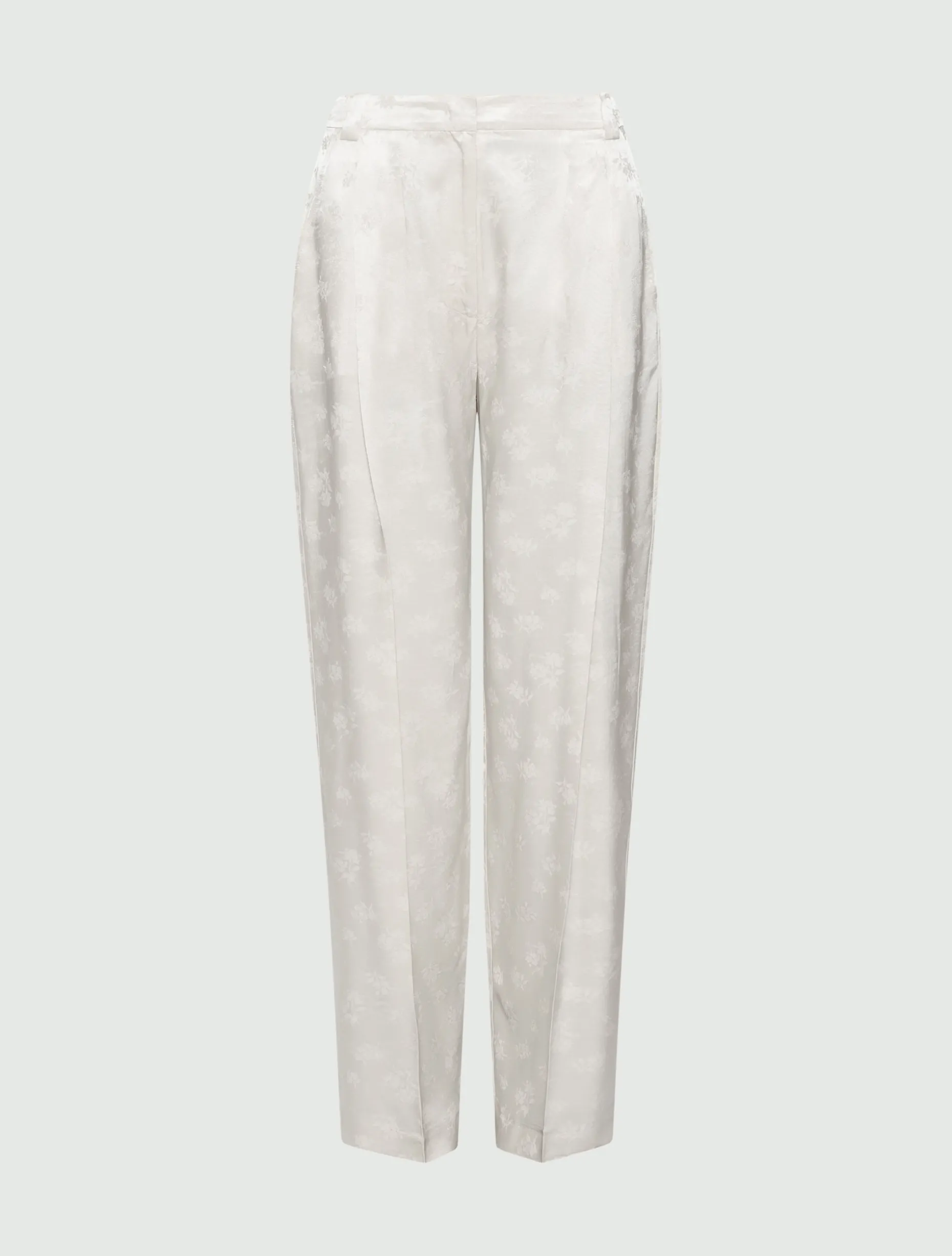 Pantalone in viscosa jacquard - BIANCO LANA