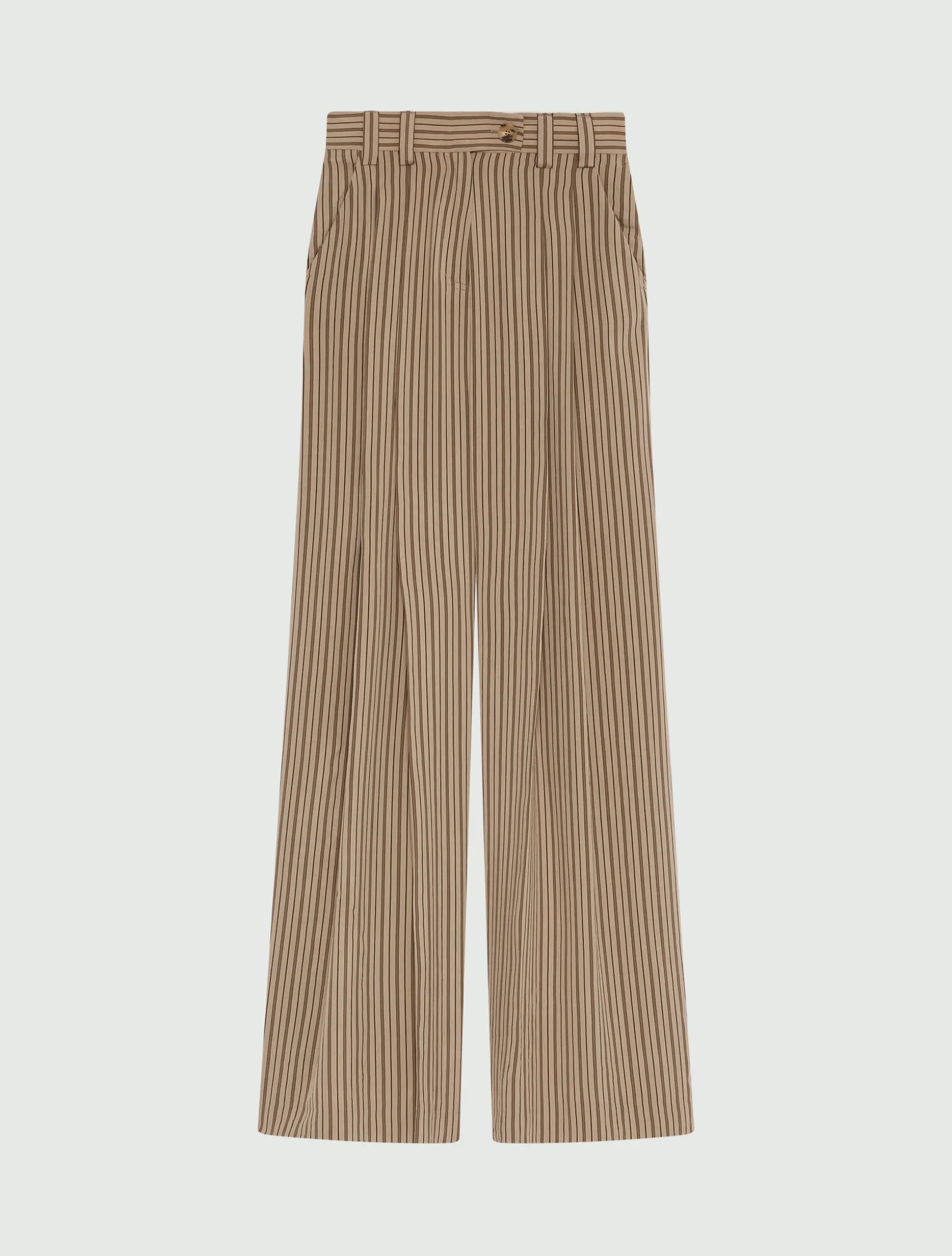 Pantalone palazzo in viscosa - NOCCIOLA