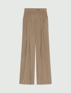 Pantalone palazzo in viscosa - NOCCIOLA