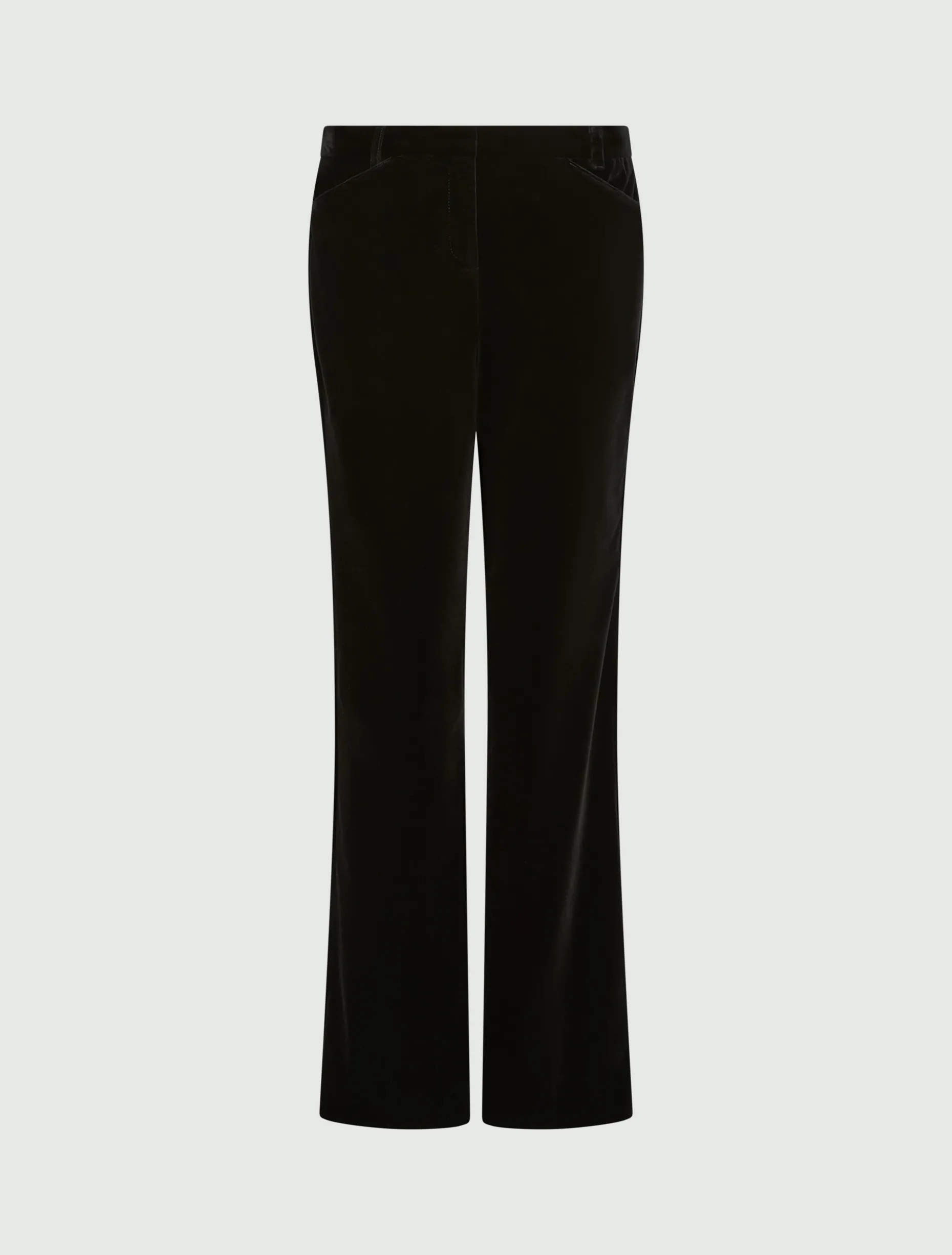 Pantalone slim in velluto - NERO