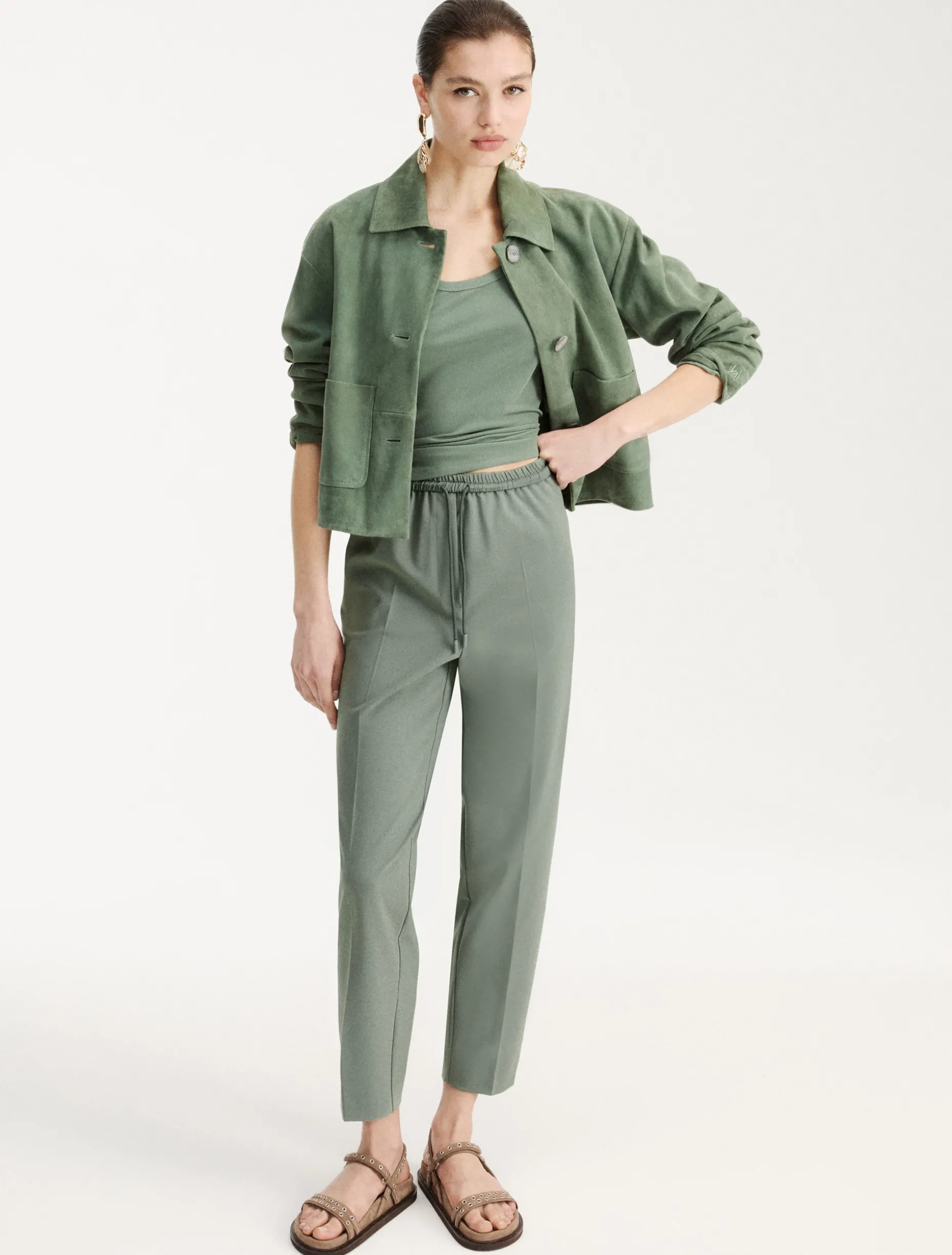 Pantalone slim - VERDE