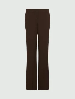 Pantalone stretch in misto viscosa - MARRONE