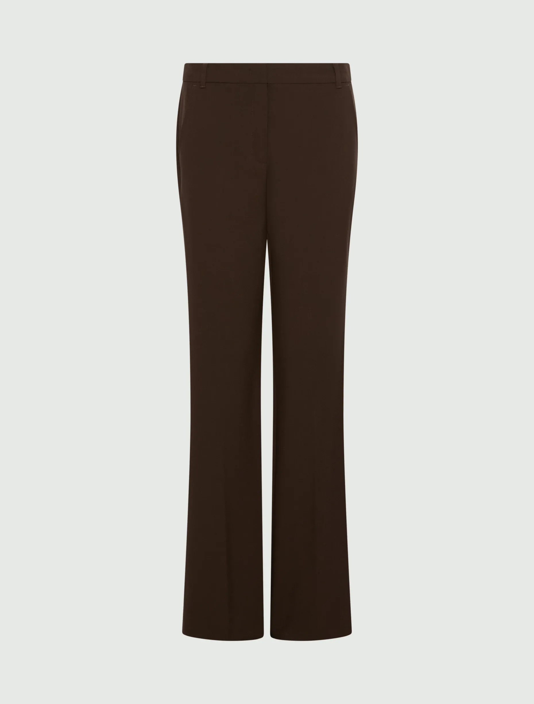 Pantalone stretch in misto viscosa - MARRONE