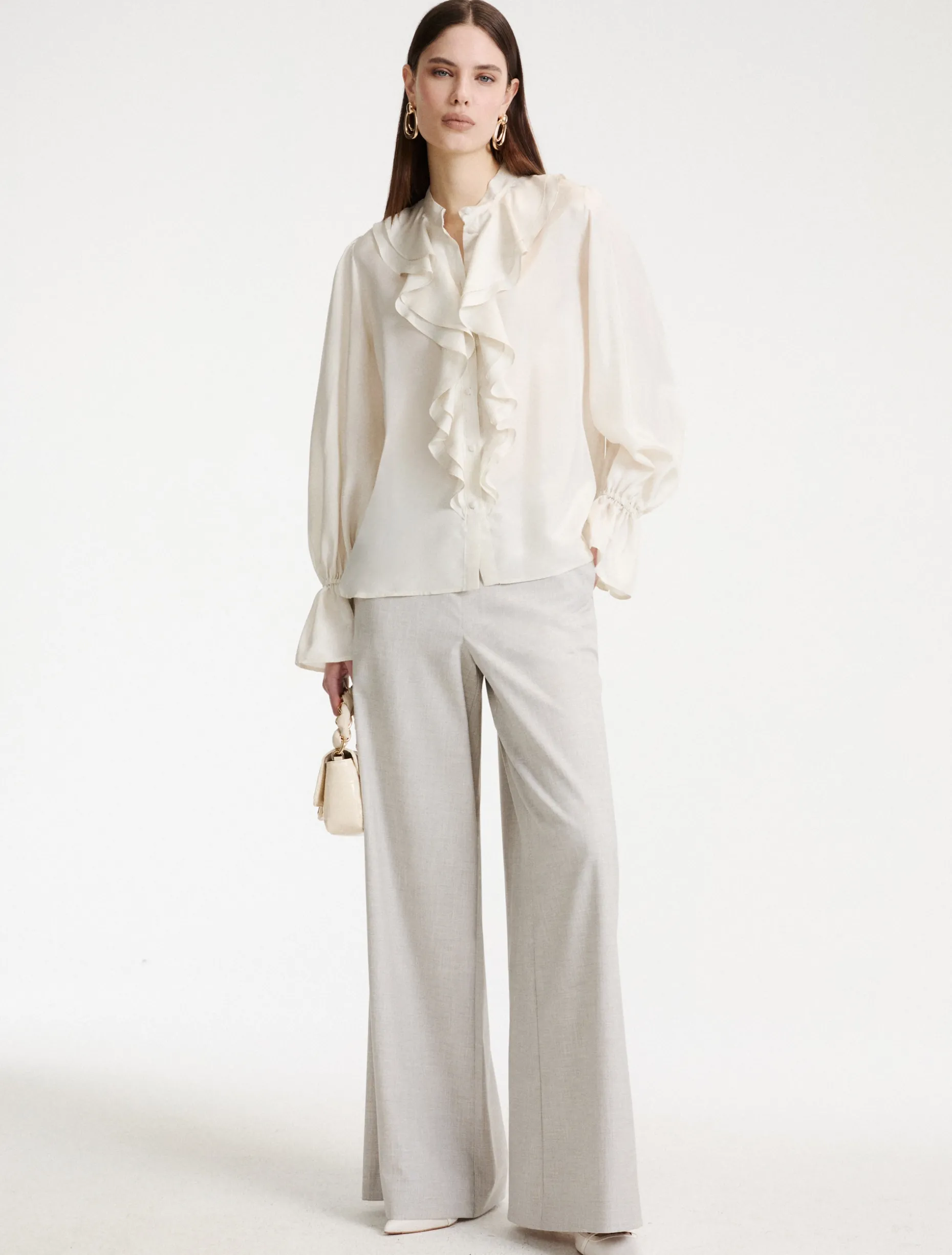 Pantalone wide leg - GRIGIO CHIARO