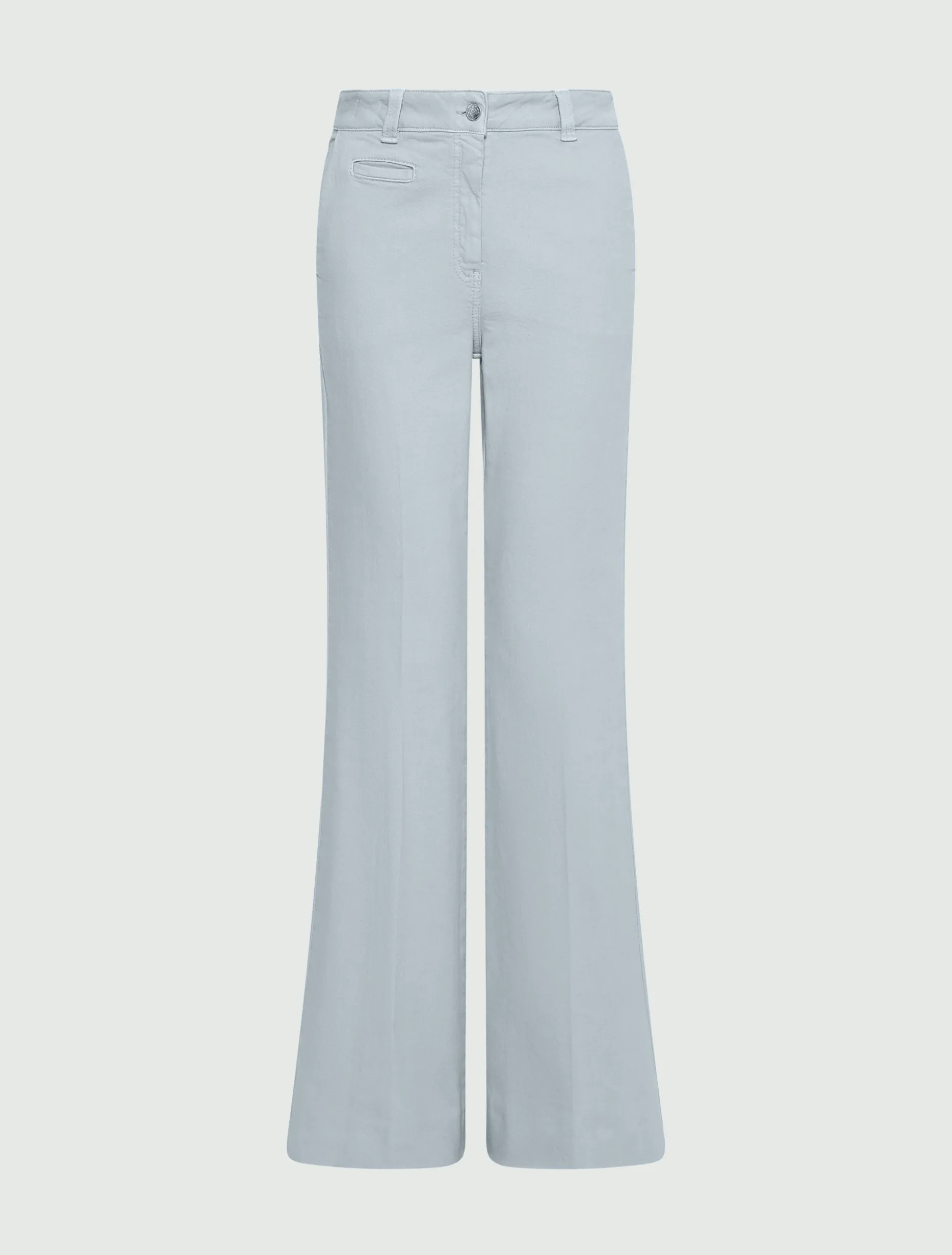 Pantalone wide leg in cotone stretch - AZZURRO