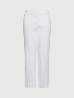 Pantaloni flare in cotone stretch - BIANCO