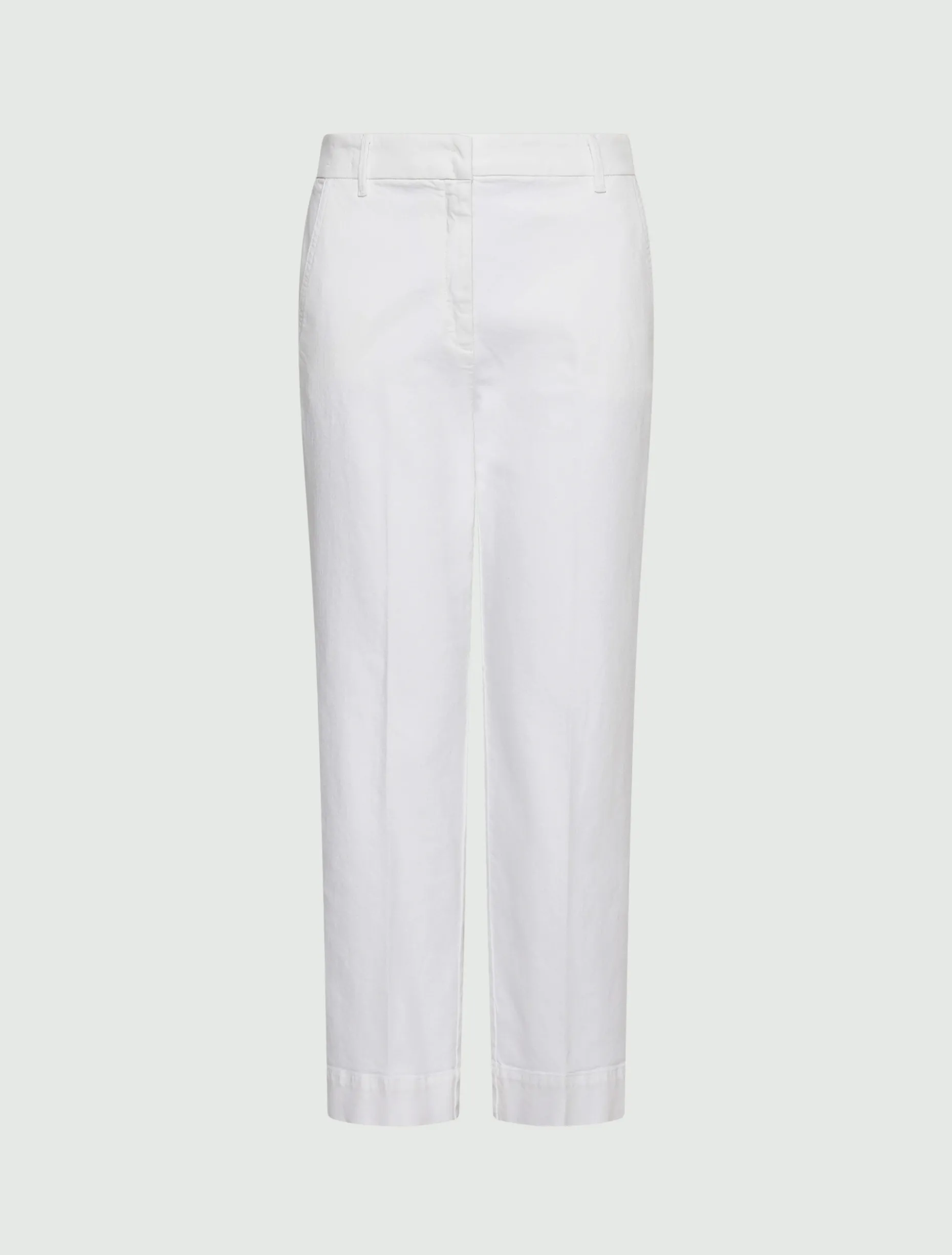 Pantaloni flare in cotone stretch - BIANCO