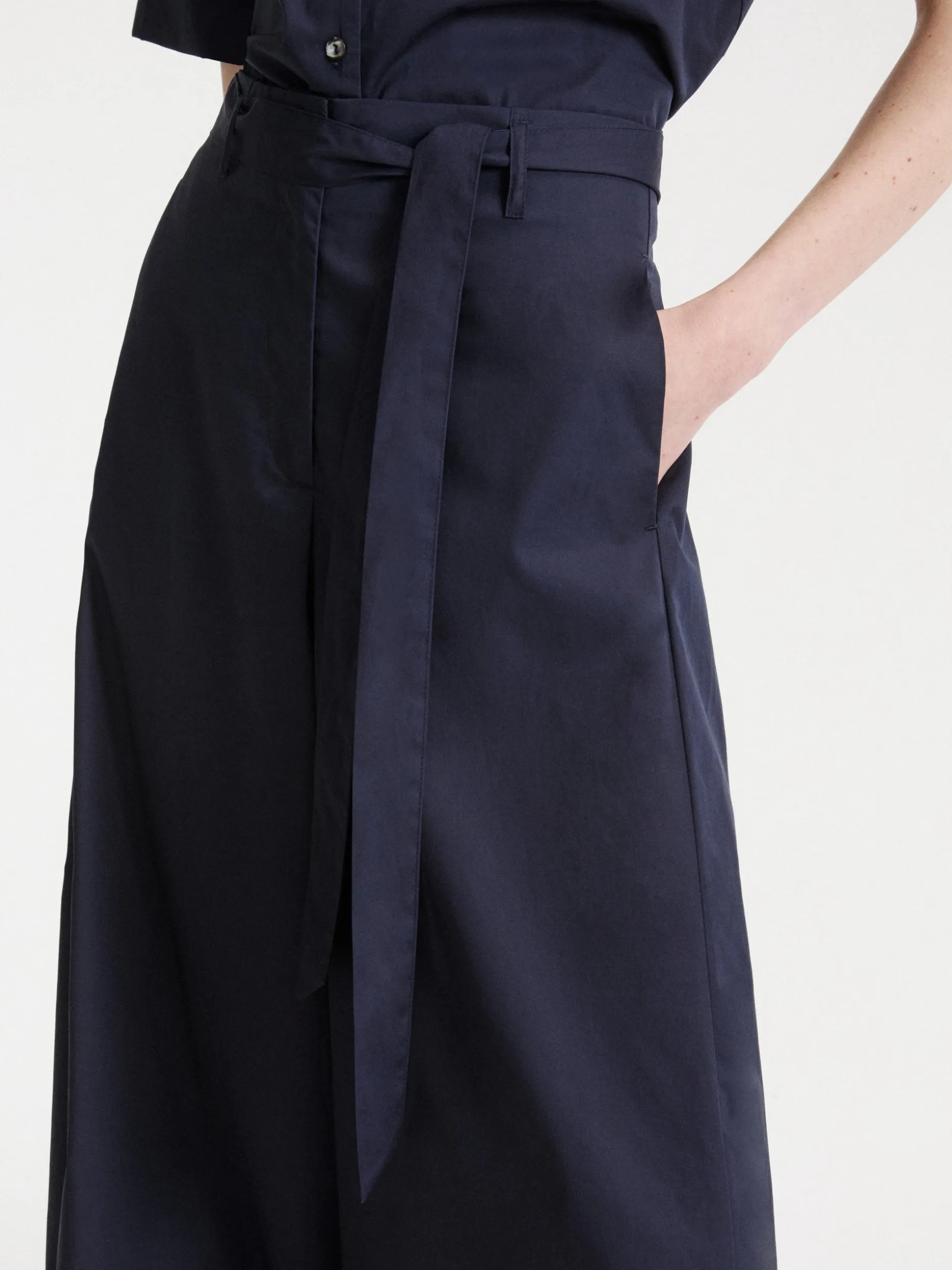 Pantaloni super wide leg - BLU