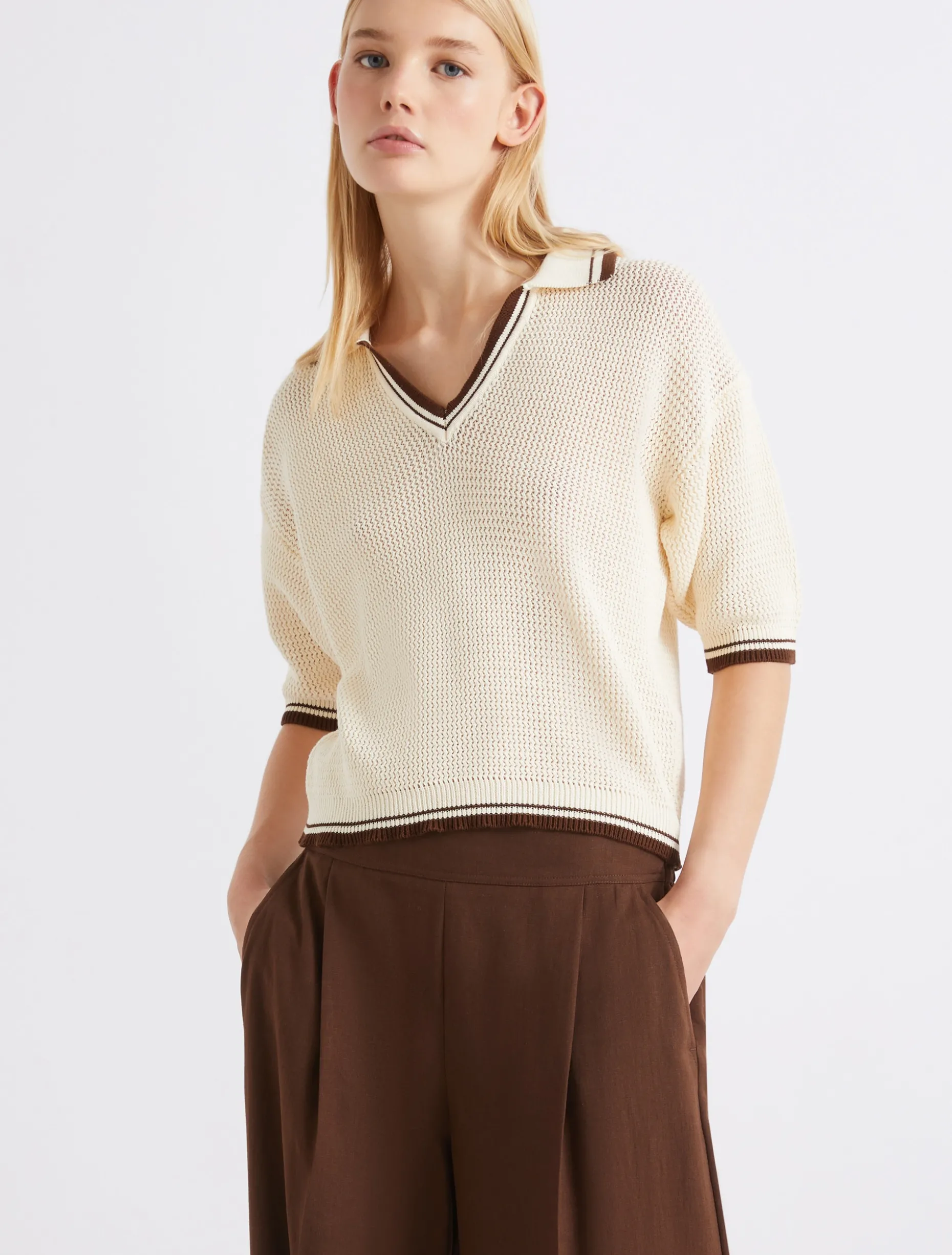Polo in puro cotone - BIANCO LANA