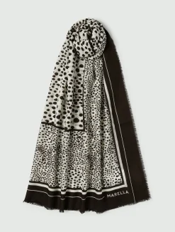 Scialle in lana con fantasia animalier - PANNA