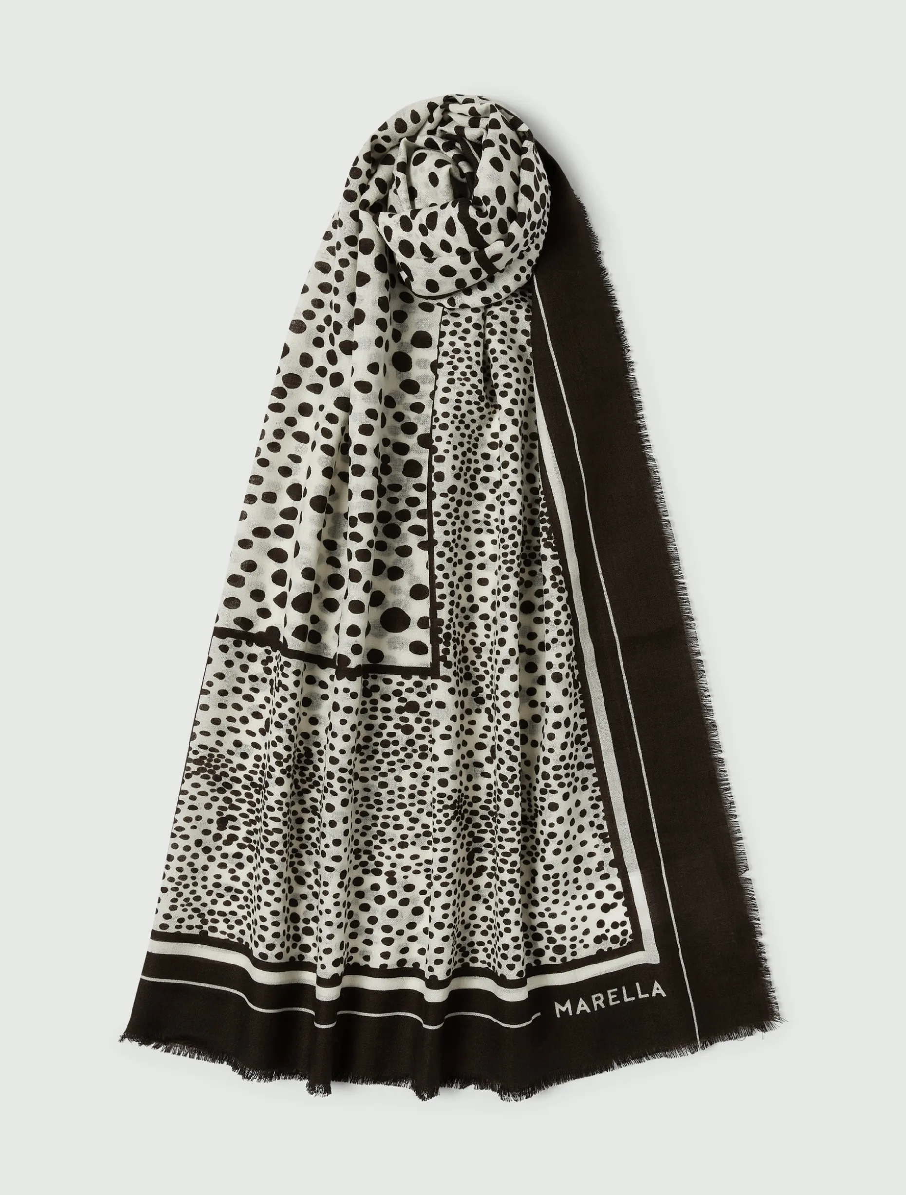 Scialle in lana con fantasia animalier - PANNA