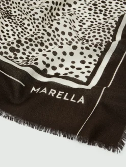 Scialle in lana con fantasia animalier - PANNA
