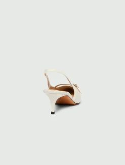 Slingback in nappa - BIANCO LANA