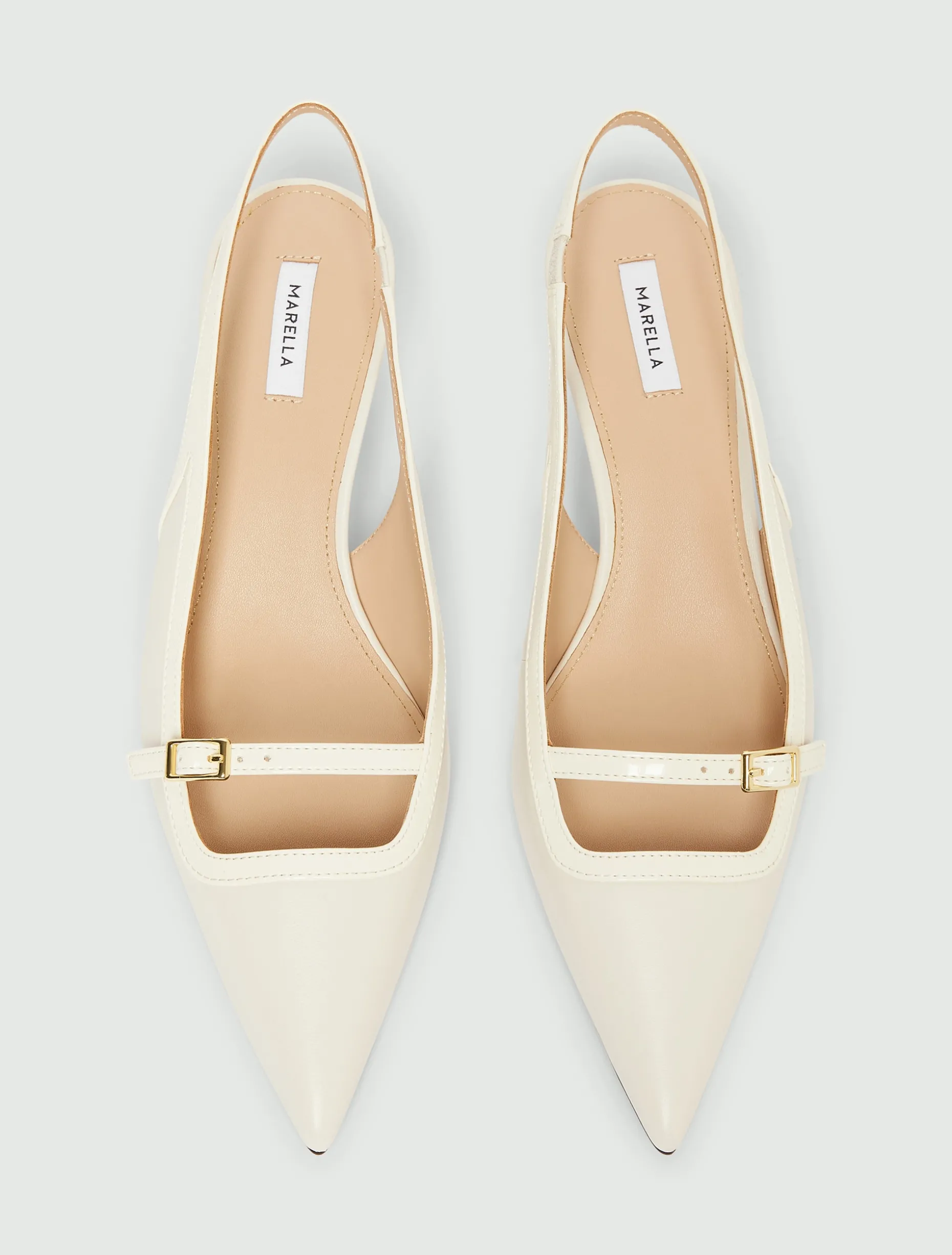 Slingback in nappa - BIANCO LANA