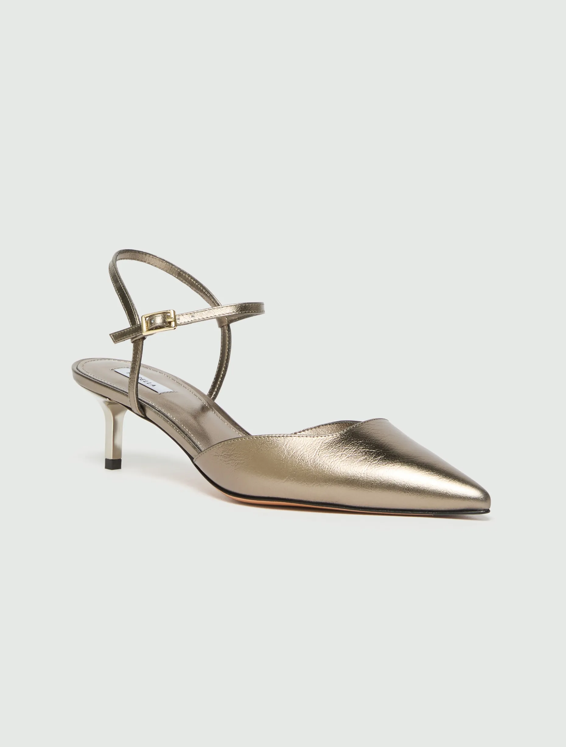 Slingback in pelle laminata - ORO