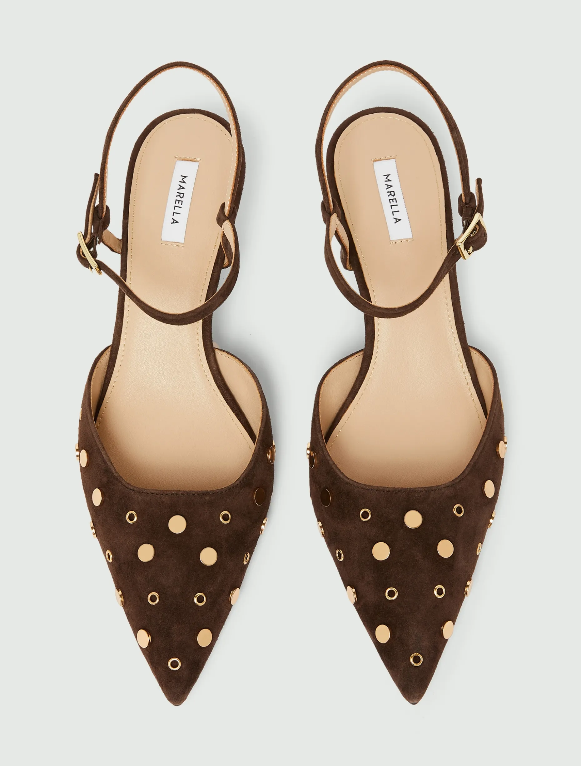 Slingback in pelle scamosciata - TESTA DI MORO