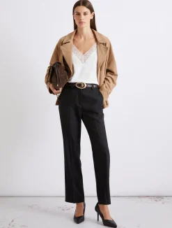 Slip top in misto seta - BIANCO