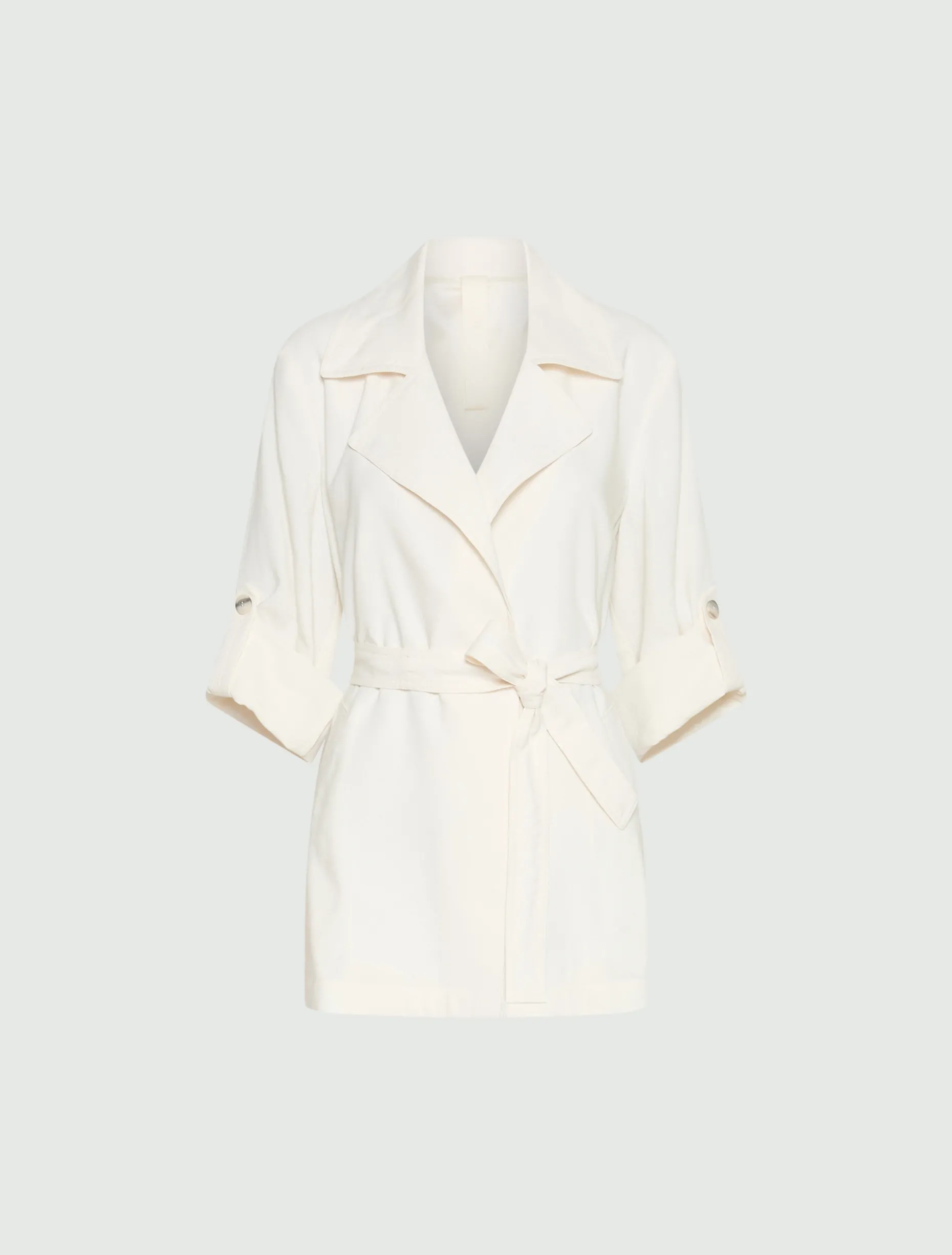 Spolverino con coulisse - BIANCO LANA