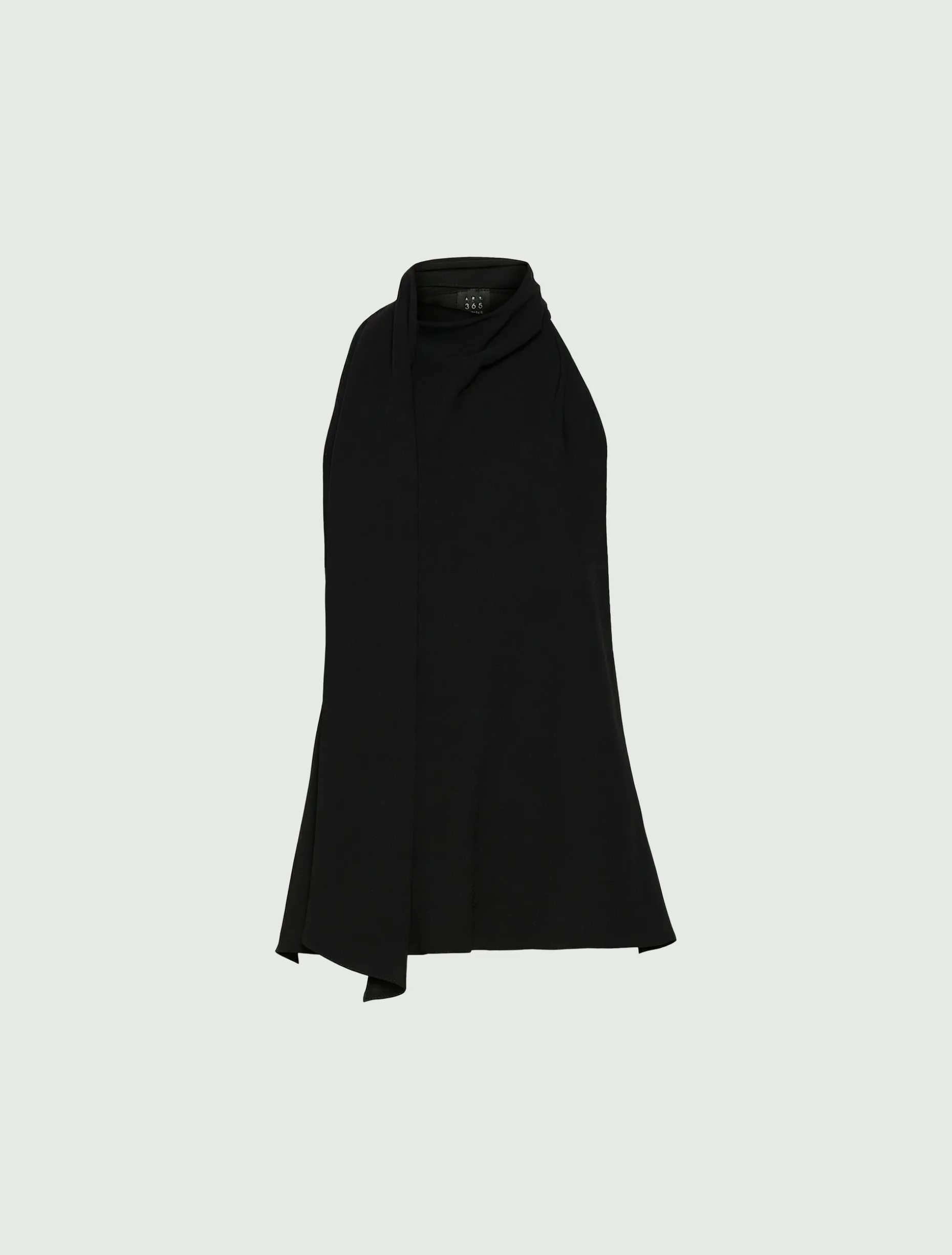 Top all'americana in envers satin - NERO
