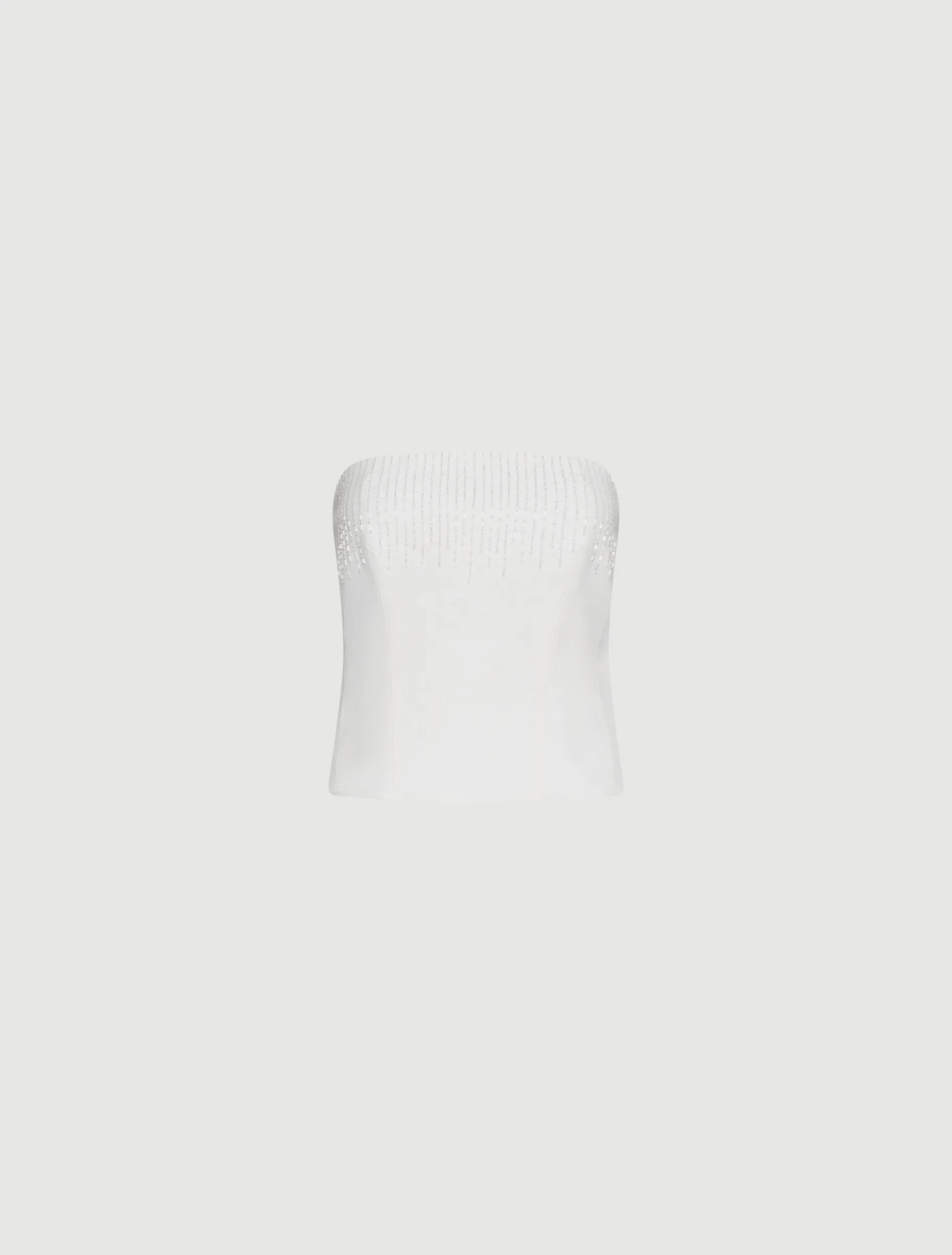 Top bustier in tela stretch - BIANCO