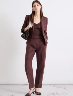 Top con incrocio - MARRONE
