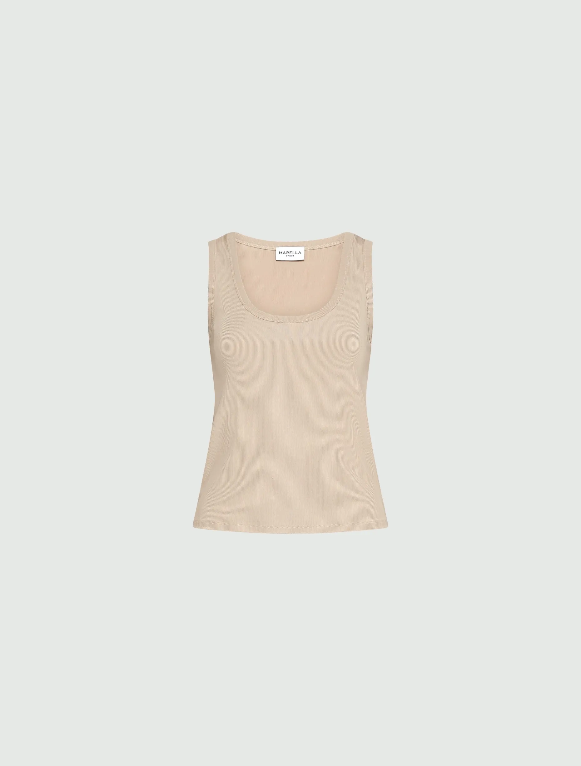 Top in jersey a costine - BEIGE