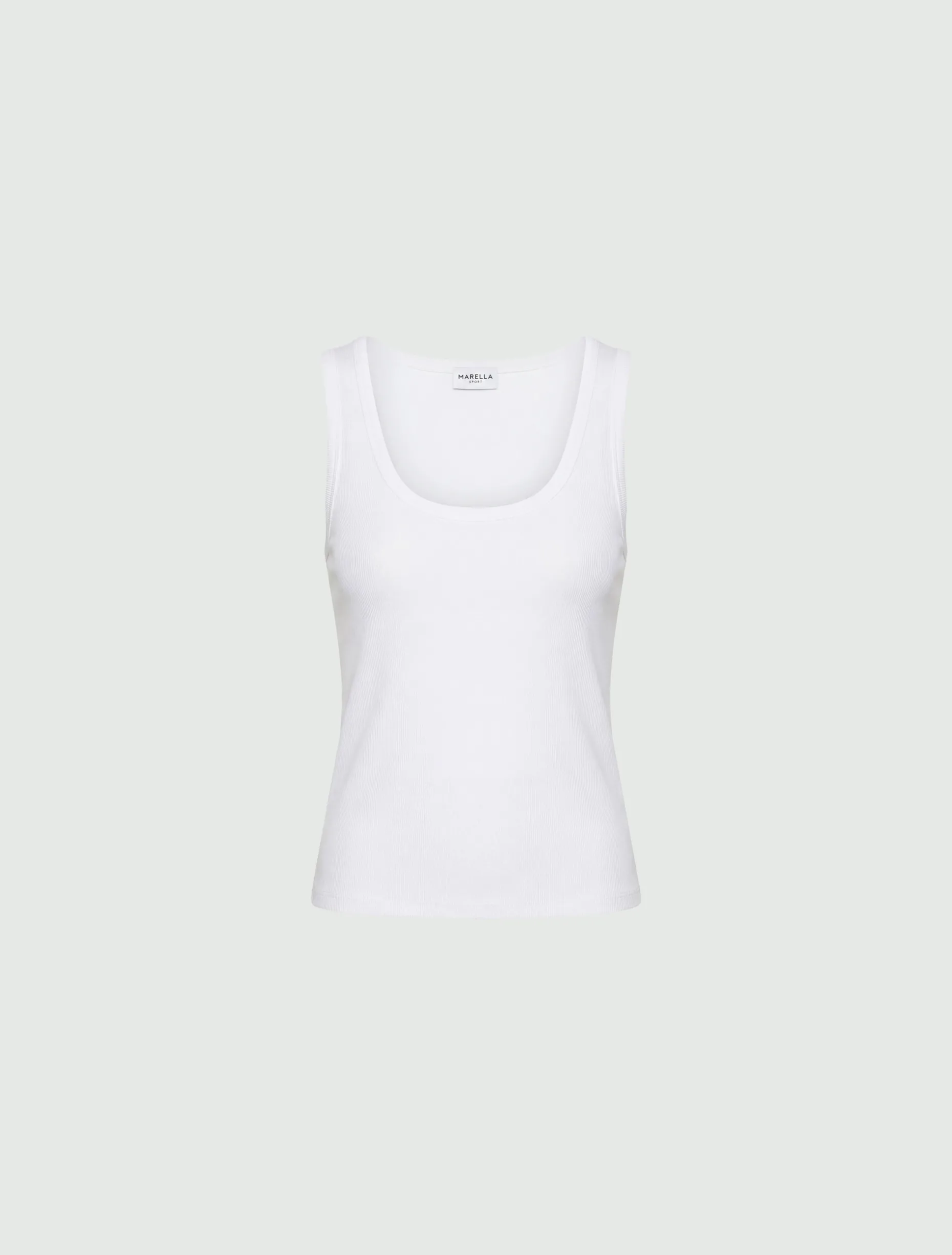 Top in jersey a costine - BIANCO